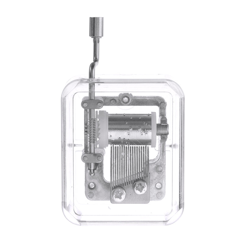 Mrosaa Hand-cranking Mini Transparent Acrylic Music Box Birthday Gift