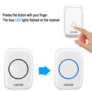 CACAZI A60 Waterproof Wireless Music Doorbell LED Light Battery 300M Remote Home Cordless Call Bell  58 Chime 2 Button 1 Receiver