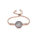 Unisex Jewelry Unique Blue Evil Eye Zircon Adjustable Charm Bracelet