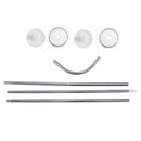 Adjustable Stainless Steel Shower Curtain Rod Curved Pole Bathtub Hooks