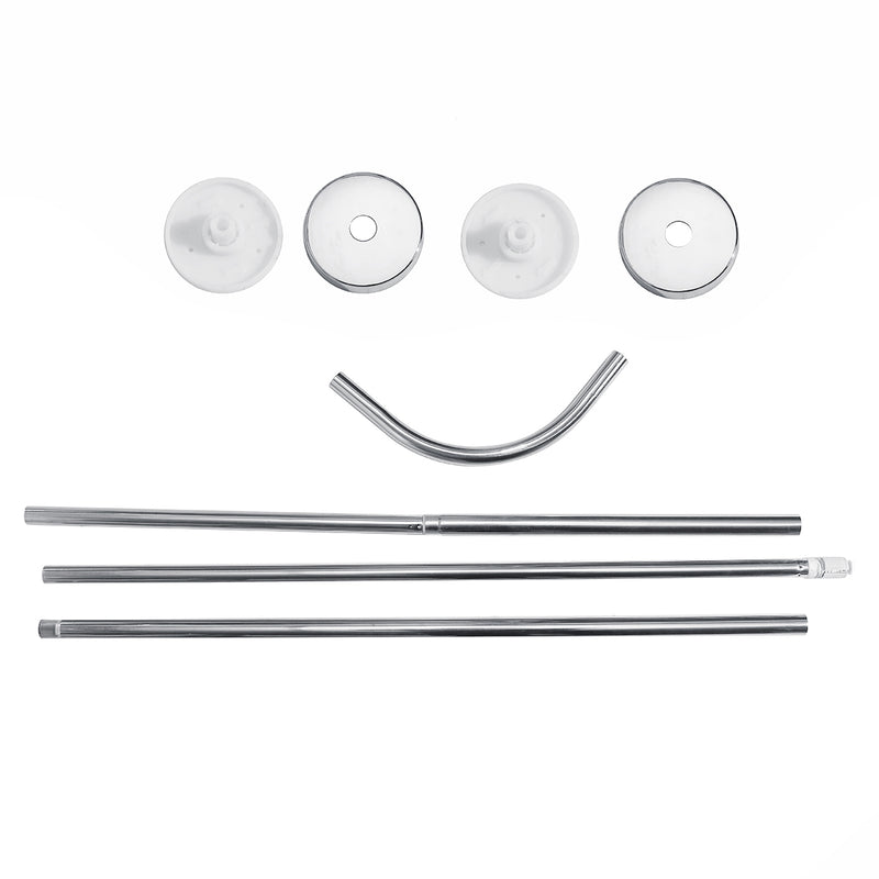 Adjustable Stainless Steel Shower Curtain Rod Curved Pole Bathtub Hooks