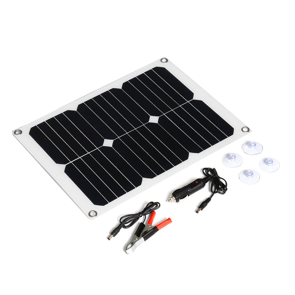 15W Monocrystalline Solar Panel Dual USB Output Solar Powered Panel With Charger Battery clip