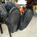 L Size Black White Waterproof Non-slip Flat Rain Boots Outdoor Biking Fishing Rain Overshoes