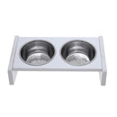 Raise Pet Bowls Cat Pet Food Water Bowl Stand Feeder w/ 2 Stainless Steel Bowls and Anti Slip Feet for Small Medium Cats and Dogs