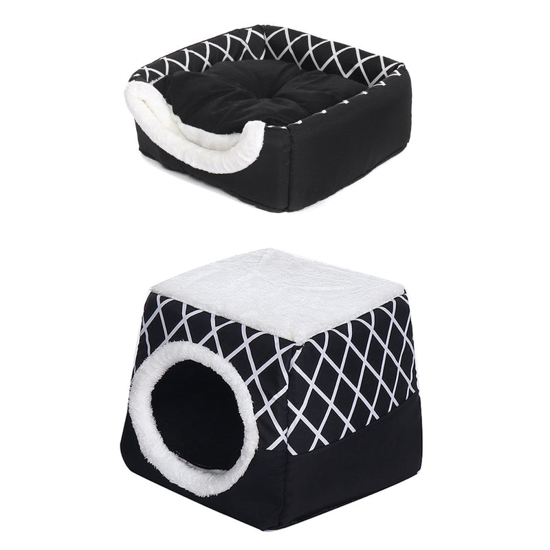 Folding Fleece Warm Puppy House Dog Cat Pet Bed Cave Sleeping Mat Pad Soft Cushion