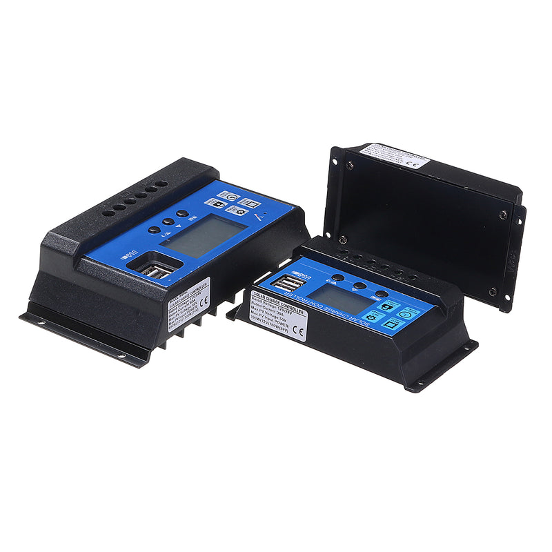 10A-60A 12V/24V Solar Panel Charger Controller Battery Regulator Dual USB LCD Display Solar Charge Controller