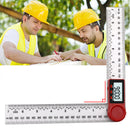 Drillpro 2 in 1 200/300mm Transparent Digital Angle Ruler 360 LCD Display Inclinometer Electron Goniometer Protractor Angle Finder Meter Inch Metric Ruler Measuring Tool