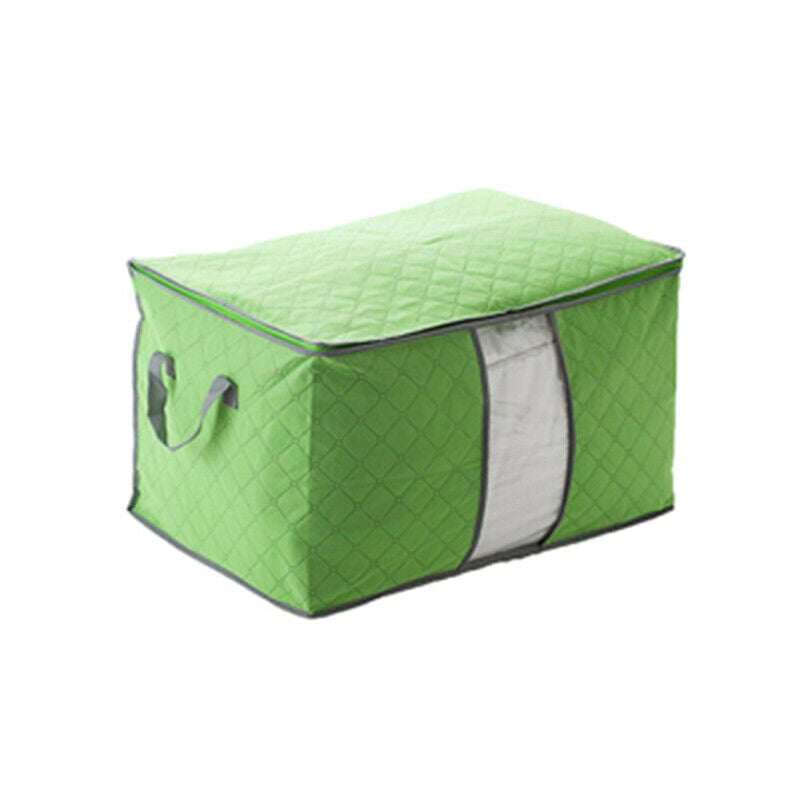 Large Foldable Non-woven Clothes Quilt Blanket Zipper Storage Bag Organizer Box