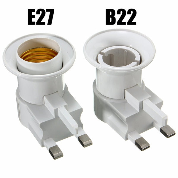 UK Plug E27 B22 Wall Screw Base Light Bulb Lamp Socket Holder Adapter Converter 110-240V