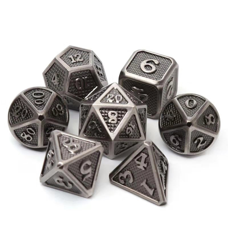 7 Pcs/Set Alloy Metal Dice Set Playing Game Poker Card Dungeons Dragons Party Board Game Toy