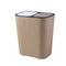 2 Compartments Trash Can Recycle Waste Bins with Push Button For Office Home Bathroom Kitchen