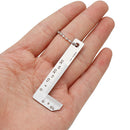 Drillpro 0-15mm Stainless Steel Chamfering Angle Ruler 0.5mm Accuracy Square Gauge