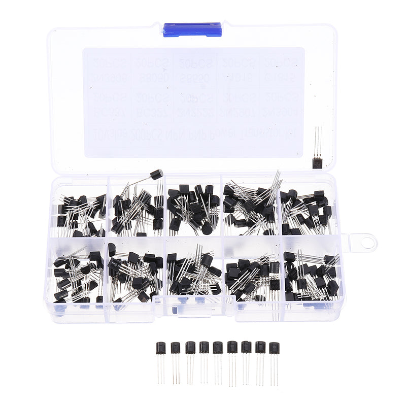 Transistor Assortment Kit BC337 BC327 2N2222 2N2907 2N3904 2N3906 S8050 S8550 A1015 C1815 10value 2000PCS Transistors Box Pack