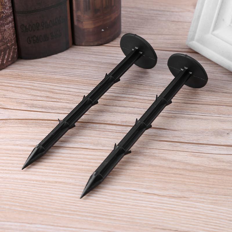 KCASA 10pcs/Pack Black PP Mulch Shading Pest Control Garden Ground Nail Plastic Film Fixing Tools