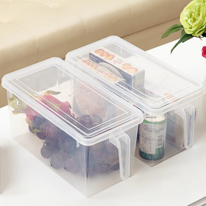 Refrigerator Storage Box Transparent Plastic Kitchen Eggs Cereal Storage Baskets