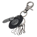 Gun Black Skull Pattern Keychain Feather Pendant Key Ring Halloween Gift for Unisex