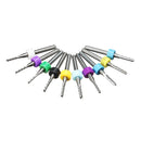 Drillpro DB-P4 10pcs 1.5-2.4mm Carbide End Mill Engraving Bits for CNC PCB Rotary Burrs