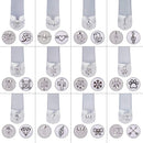 BENECREAT 12 PCS (6mm 1/4") Metal Design Stamps Punch Stamping Tool Electroplated Hard Carbon Steel Tools Stamp/Punch Metal Jewelry Leather Craft Tool