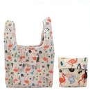 KCASA Flamingo Recycle Shopping Bag Eco Reusable Shopping Tote Bag Cartoon Floral Shoulder Folding Pouch Handbags Printing Kitchen Storage Tool