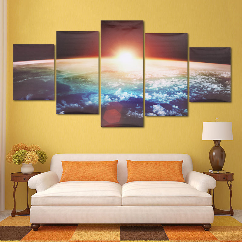 5 Cascade Sunrise Earth Canvas Wall Painting Picture Home Decoration No Framed