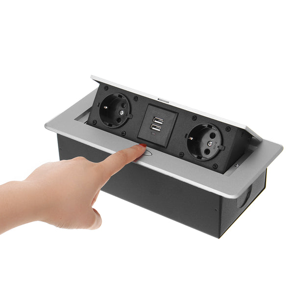 Socket Floor Table Socket 2 EU Plug & 2 USB Socket Charger