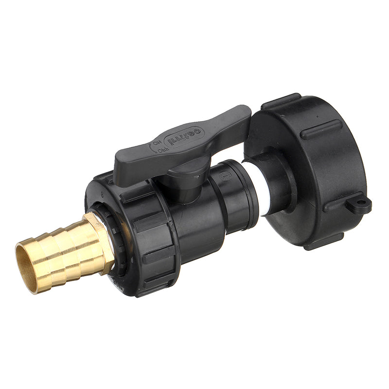 S60x6 3/4'' IBC Tank Drain Adapter Pagoda Outlet Tap Water Connector Replacement PP Ball Valve Fitting Parts for Home Garden