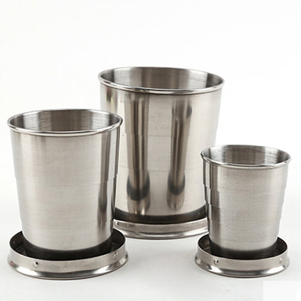 Stainless Steel Collapsible Folding Cup Traveling Outdoor Portable Drinking Cup