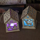 LED Light Wood Cute Christmas Tree Hanging Ornaments Holiday Decorations