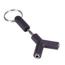 Bakeey Y type 3.5mm Jack 3 Pole Double Female To Stereo Male Adapter With Dust Cap Keychain