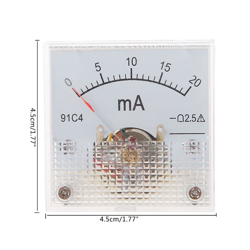 91C4 Class 2.5 Accuracy DC 50mA 100mA 500mA  0-5A 10A Ampere Analog Panel Meter Ammeter