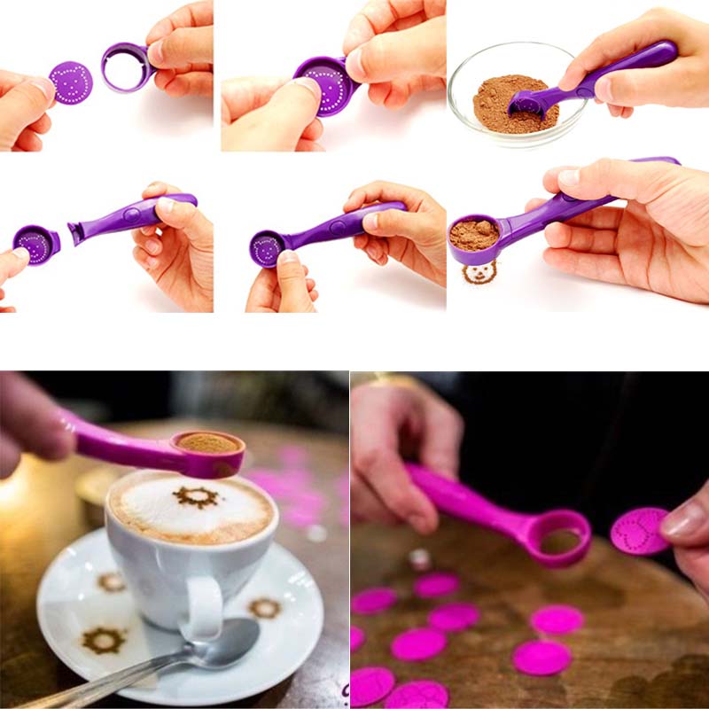 Electrical Magic Spice Spoon Coffee Spray Mold Art Pen for Coffee Carving Spoon Baking Pastry Tools