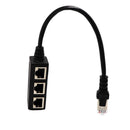 RJ45 Y Splitter Ethernet Cable Adapter 1 Male To 3 Female Port LAN Networking Cable