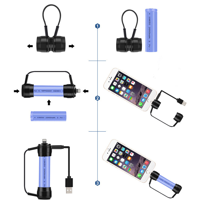 2Pcs Android Plug XANES XC01 Magnetic Charge Mini USB 18650 Battery Charger Power for Android Phone