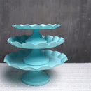 3 Size Blue Round Cake Cupcake Stand Pedestal Dessert Holder Wedding Party Decorations