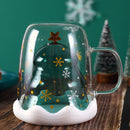 Creative Double-Layer Glass Christmas Tree Star Water Cup Explosion-proof Mug