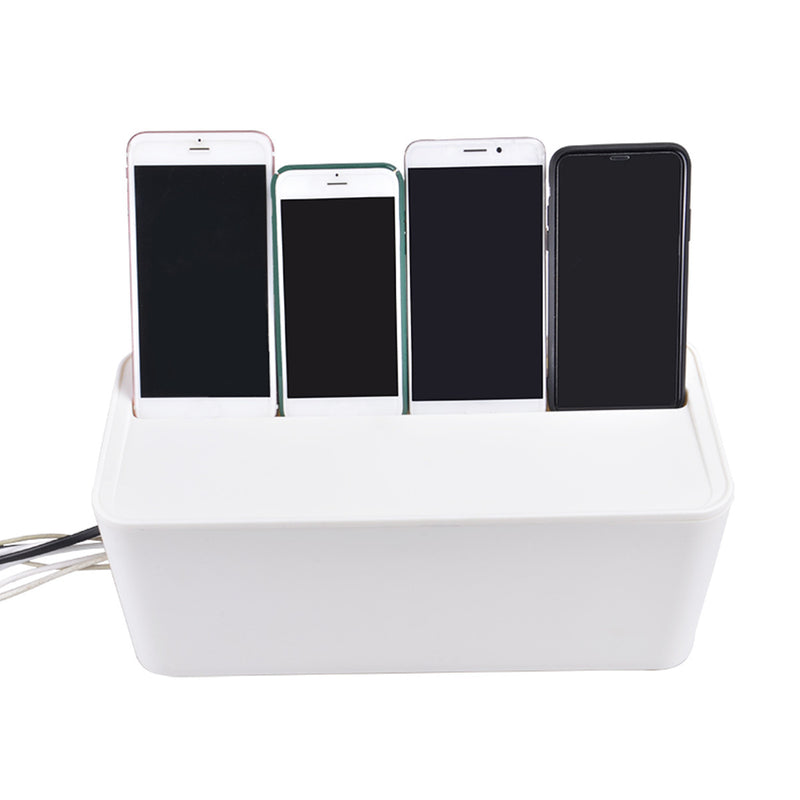 Cable Storage Box Case Wire Management Power Plug Cord Socket Safety Desktop Organizer