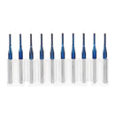 Drillpro 10pcs 1.6-2.0mm Blue NACO Coated PCB Bit Carbide Engraving Milling Cutter For CNC Tool Rotary Burrs