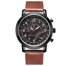 Hannah Martin Men Relogio Masculino Leather Band Decorative Small Dial Quartz Watch