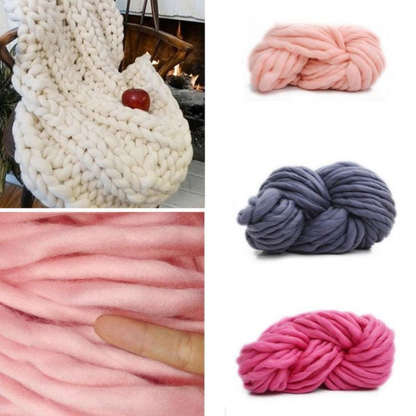 250g 16 Colors Super Thick Cotton Knitting Wool Yarn DIY Hat Scarf Sweater Yarn Ball