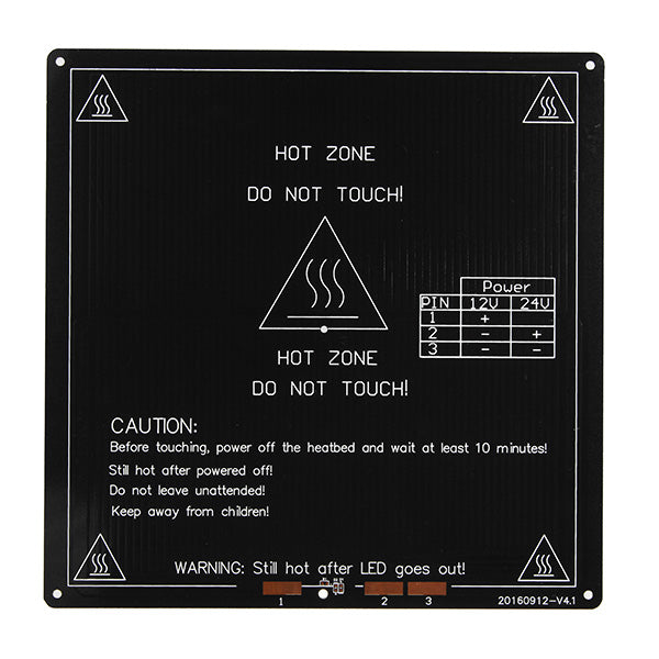 FLSUN 12V 100W 220*220*3mm Aluminum Thermal Heated Bed Hotbed For 3D Printer