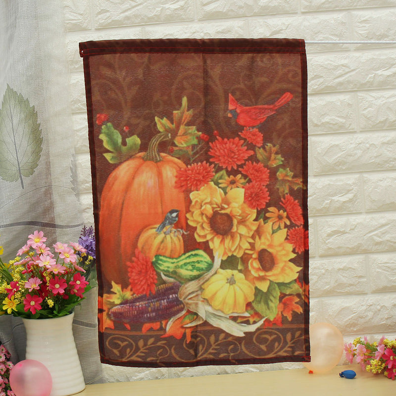 12''x18'' Autumn Pumpkin Garden Flag Elegance Fall House Halloween Banner Yard Decorations