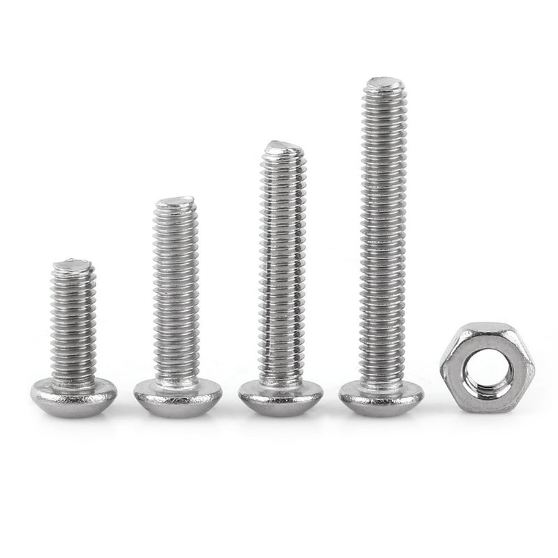 Suleve MXSH3 440Pcs M3/M4/M5 Stainless Steel Button Head Hex Socket Cap Screws Bolts Nuts Assortment Kit