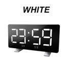 Mirror Digital Display LED Snooze Alarm Clock USB Time Night Mode Clock
