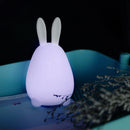 Rabbit LED Night Light Silicone Pat Control Multicolor for Children Baby Nursery Breathing Moon Lamp