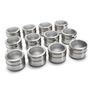 12Pcs Stainless Steel Magnetic Spice Tin Kitchen Storage Container Jars Clear Lid