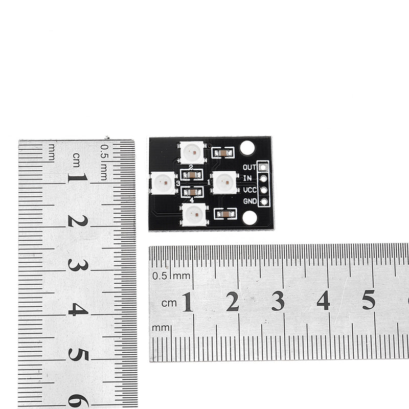 3pcs WS2812B-4 5V 5050 RGB LED Lamp Panel Board 4-Bit Full-color Driver Module Development Board