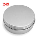 24Pcs 25G Aluminum Round Empty Jar Tin Screw Top Lid Cosmetic Sample Storage Container