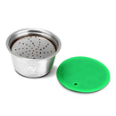 Reusable Stainless Steel Refillable Coffee Capsule Cup Coffee Tamper Compatible for Nespresso/Dolce Machine
