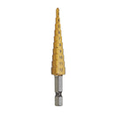 Drillpro 3Pcs 1/4 Inch Hex Shank HSS Titanium Coated Step Drill Bit Set 3-12/4-12/4-20mm