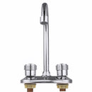 Kitchen Water Tap Dual Handle Faucet 360 Double Spout Sink Basin Mixer Bathroom